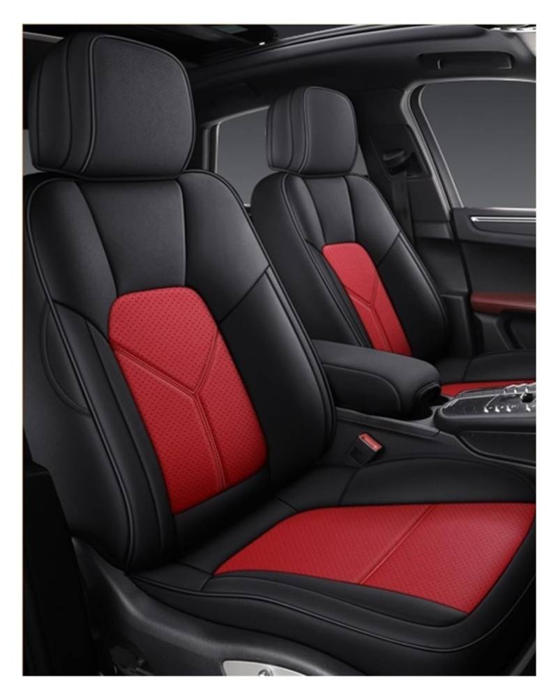 HILLAR Sitzbezüge Auto Für Toyota Für Chr Für Corolla Für Rav4 Für Raize Für Hilux Auto Sitz Abdeckung Wasserdicht Mann Benutzerdefinierte Luxus Innen Auto-Sitzbezüge(5Pcs-Black Red) von HILLAR