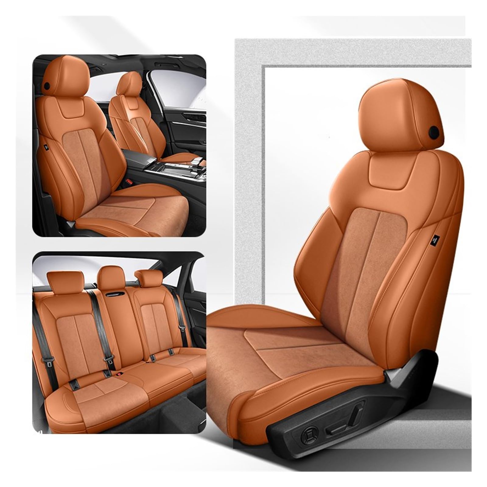 HILLAR Sitzbezüge Auto Für VW Für Golf 4 5 7 8 Für Golf Für GTI Leder All Inclusive Auto Sitz Abdeckung Auto Zubehör Innen Schutz Auto-Sitzbezüge(Color J) von HILLAR