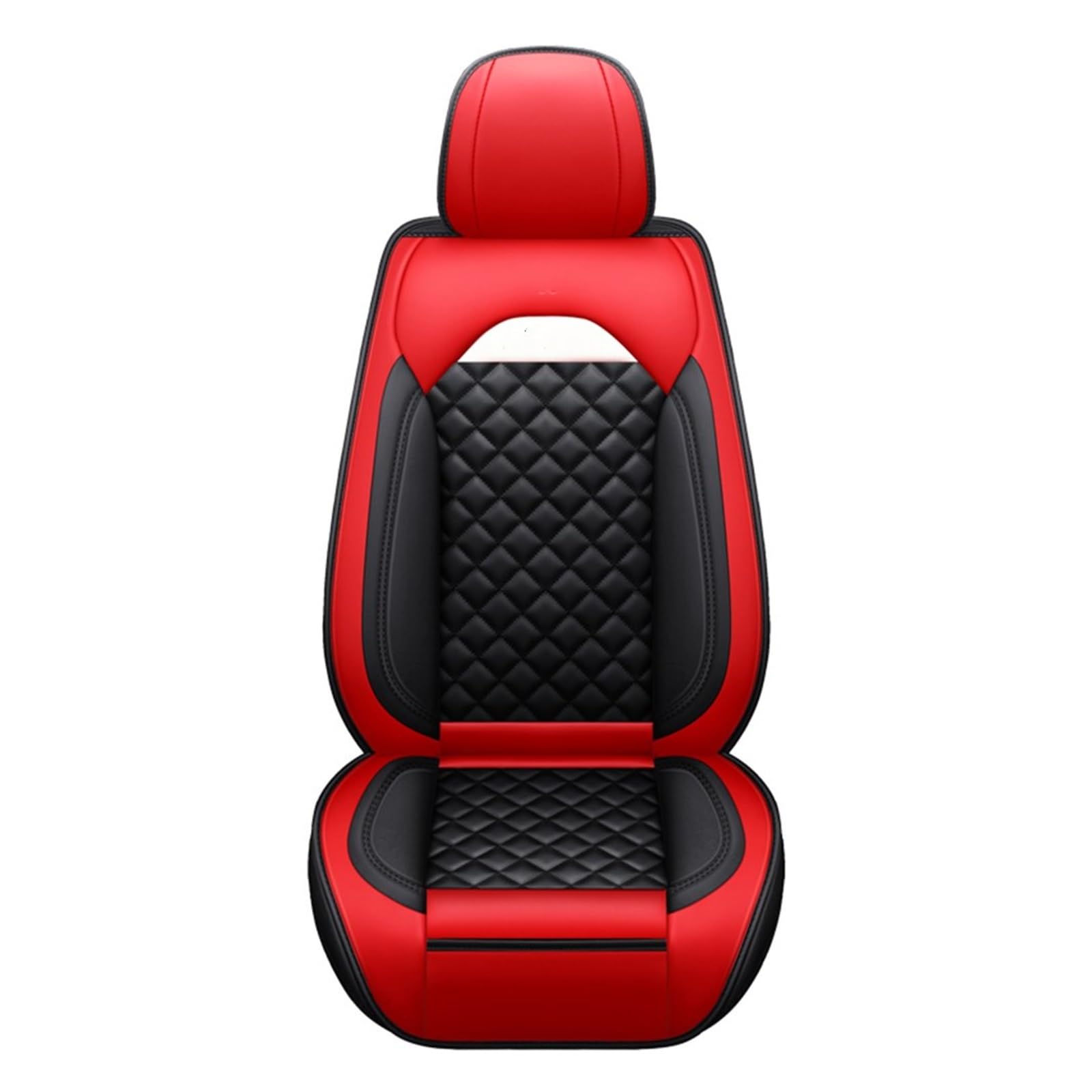 HILLAR Sitzbezüge Auto Für VW Für Touran Für Variant Für Magotan Für Jetta Für Passat Für Polo Universal Leder Autositzbezüge Auto-Sitzbezüge(Black red Front) von HILLAR