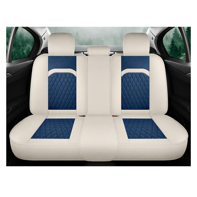 HILLAR Sitzbezüge Auto Für Volvo V40 Universal Autositzbezug Komplettset Kissen Autozubehör Innenausstattung Damen Auto-Sitzbezüge(Beige Blue Rear) von HILLAR