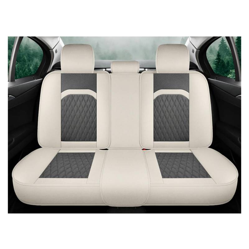 HILLAR Sitzbezüge Auto Für Volvo V40 Universal Autositzbezug Komplettset Kissen Autozubehör Innenausstattung Damen Auto-Sitzbezüge(Beige Coffee Rear) von HILLAR