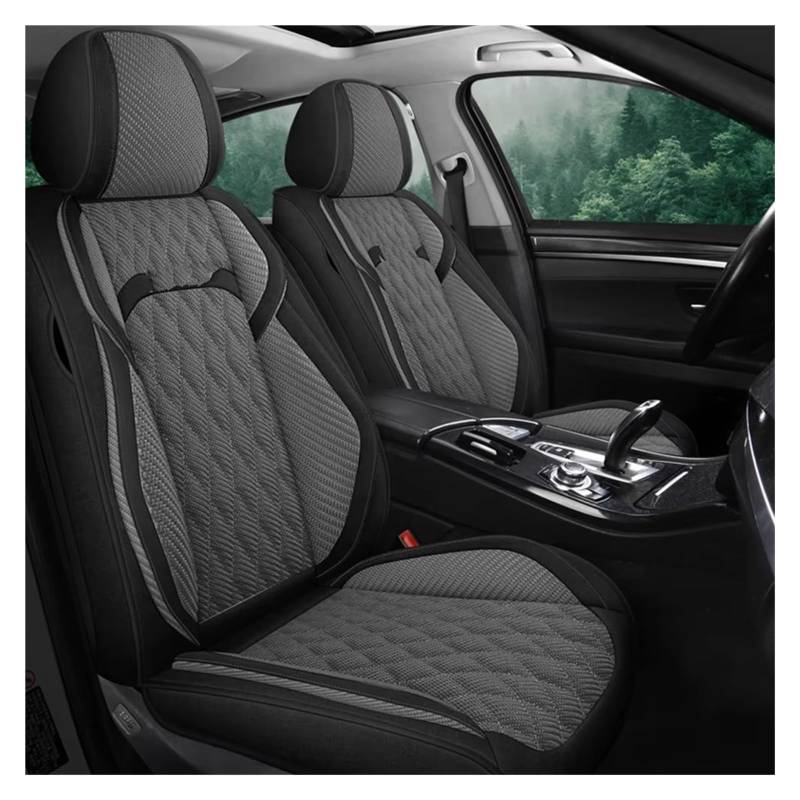 HILLAR Sitzbezüge Auto Für Volvo V40 Universal Autositzbezug Komplettset Kissen Autozubehör Innenausstattung Damen Auto-Sitzbezüge(Black Grey Front) von HILLAR