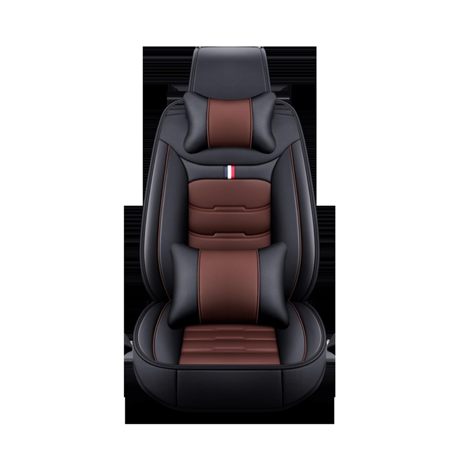 HILLAR Sitzbezüge Auto Für Vw Für Polo Für Golf 7 Für Tiguan Für Touran Für Jetta Für CC Für Käfer Alle Modelle 5 Sitze Leder Auto Sitz Abdeckung Auto-Sitzbezüge(1 seat Coffee Pillow A) von HILLAR