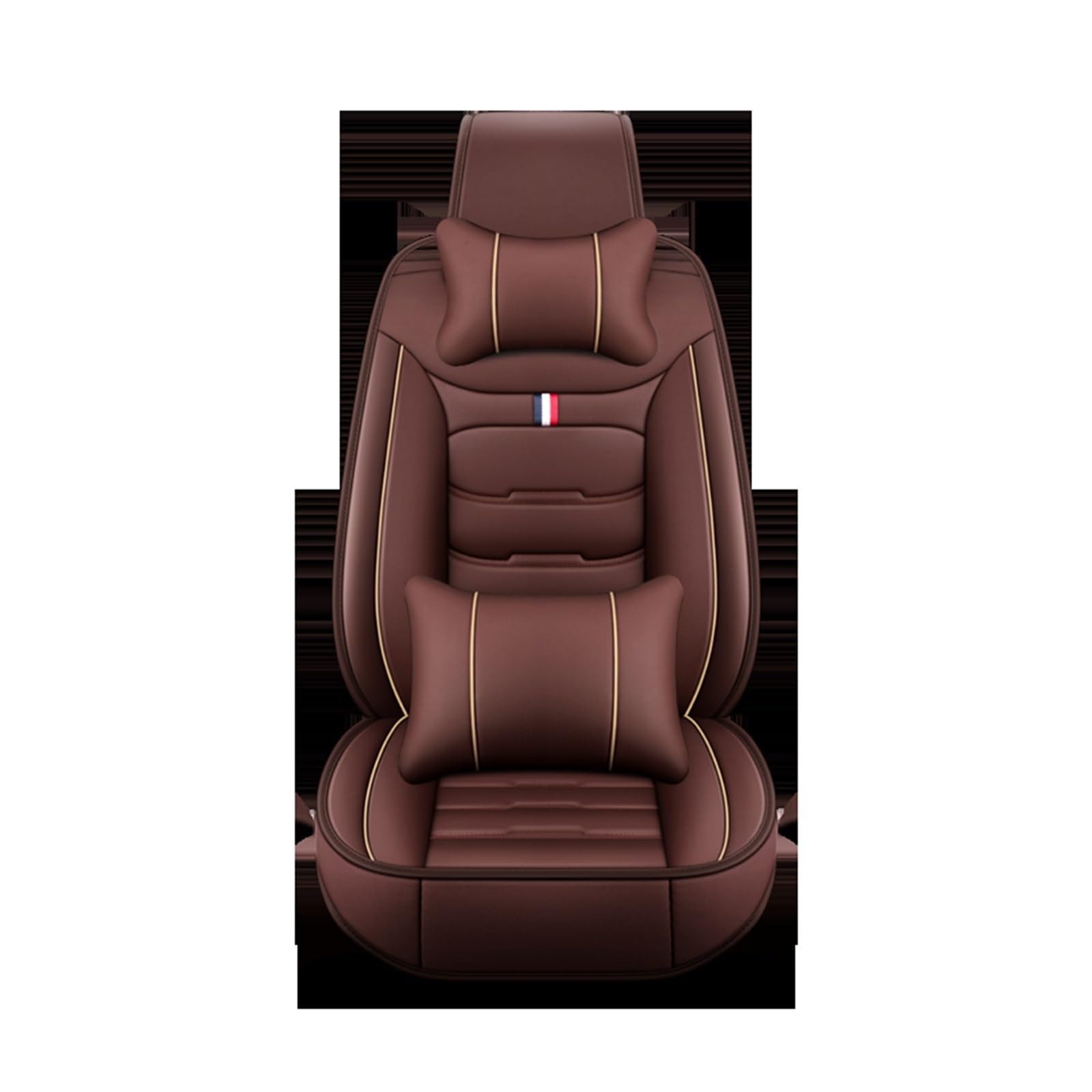 HILLAR Sitzbezüge Auto Für X3 X1 X4 X5 X6 Z4 525 520 F30 F10 E46 E90 Alle Medels Leder Autositzbezug Auto-Sitzbezüge(1 seat Coffee Pillow A) von HILLAR