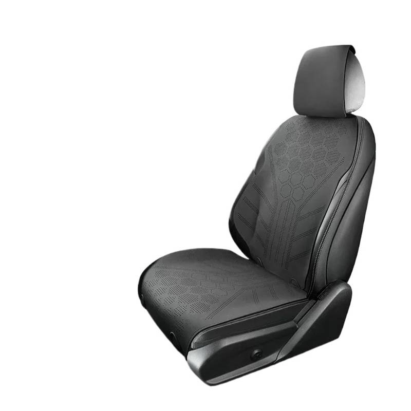 HILLAR Sitzbezüge Auto Ganzjahres-Autositzbezug Atmungsaktive Wildleder-Vorder-/Rücksitz-Anti-Rutsch-Schutzkissen Auto-Sitzbezüge(Grey2 Front seat Set) von HILLAR