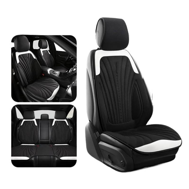 HILLAR Sitzbezüge Auto Universal Auto Sitz Abdeckung Vier Saison Auto Atmungsaktive Sattel Pad Sitzbezüge Für Auto Coole Sitze Abdeckung Schutz Auto-Sitzbezüge(Black2 Set) von HILLAR