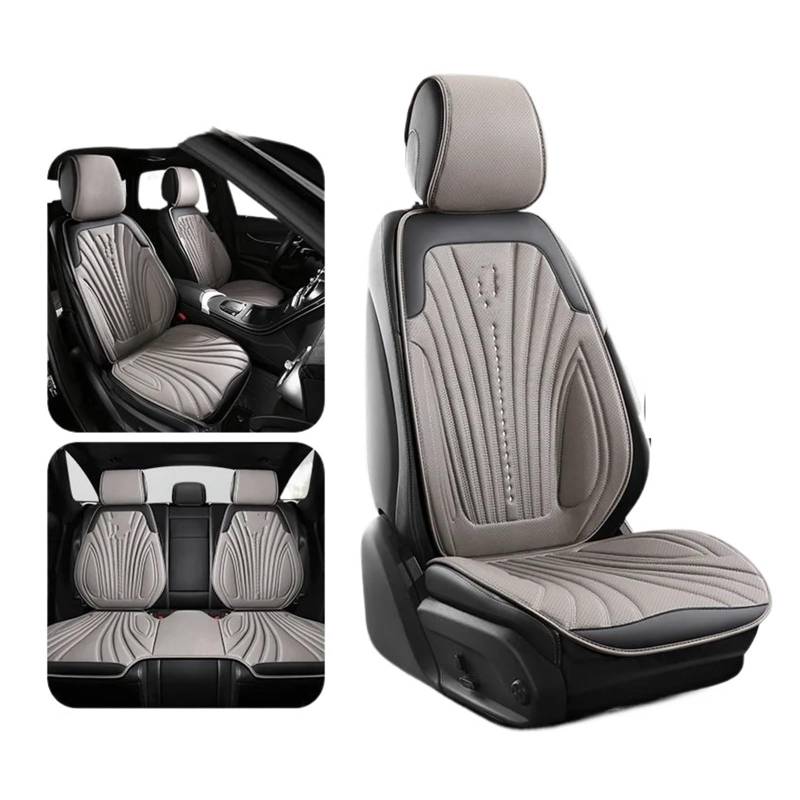 HILLAR Sitzbezüge Auto Universal Auto Sitz Abdeckung Vier Saison Auto Atmungsaktive Sattel Pad Sitzbezüge Für Auto Coole Sitze Abdeckung Schutz Auto-Sitzbezüge(Grey Set) von HILLAR