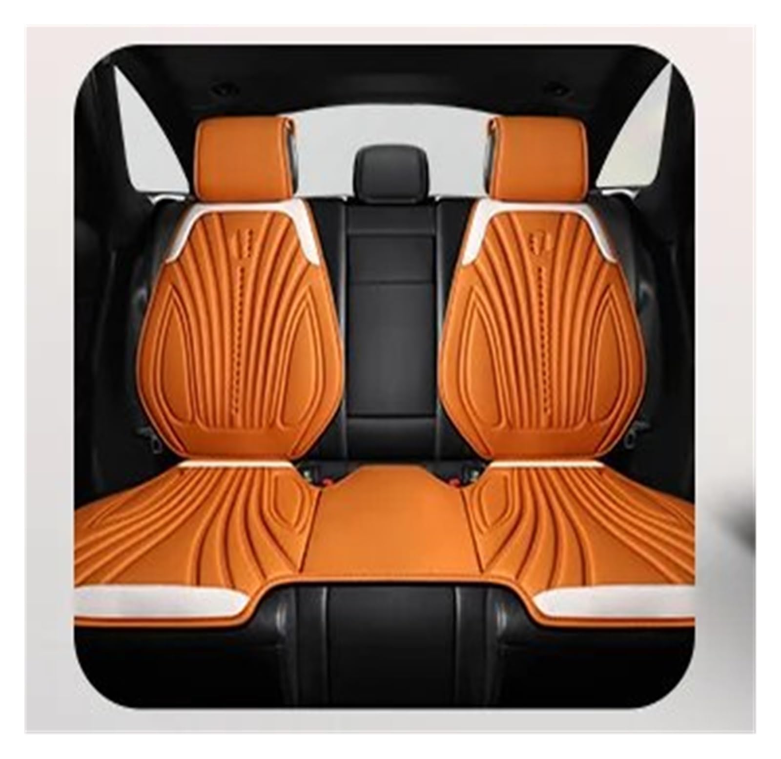 HILLAR Sitzbezüge Auto Universal Auto Sitz Abdeckung Vier Saison Auto Atmungsaktive Sattel Pad Sitzbezüge Für Auto Coole Sitze Abdeckung Schutz Auto-Sitzbezüge(Orange Rear seat Set) von HILLAR