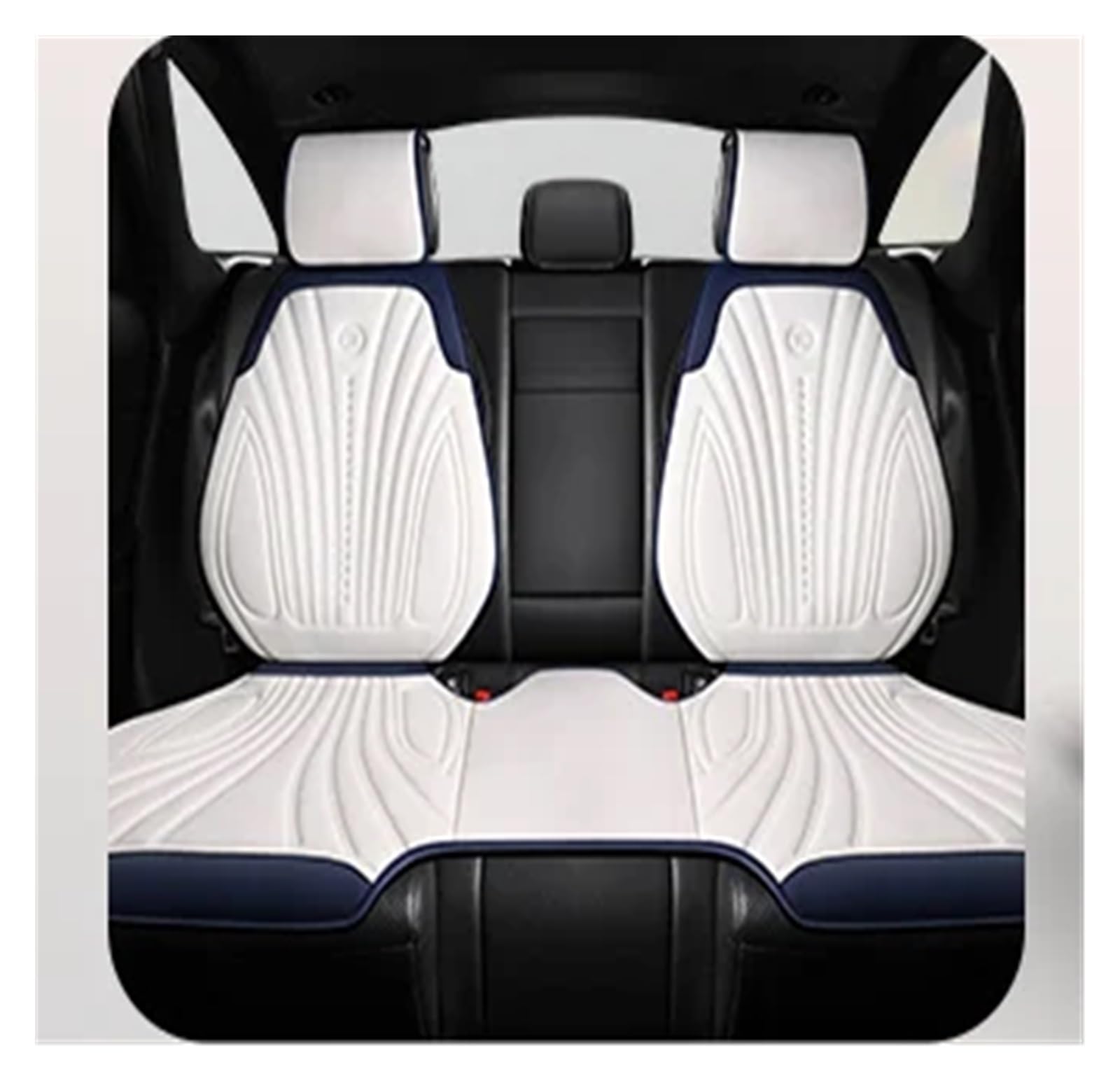 HILLAR Sitzbezüge Auto Universal Auto Sitz Abdeckung Vier Saison Auto Atmungsaktive Sattel Pad Sitzbezüge Für Auto Coole Sitze Abdeckung Schutz Auto-Sitzbezüge(White Rear seat Set) von HILLAR