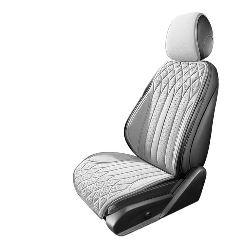 HILLAR Sitzbezüge Auto Universal Auto Sitz Abdeckung Vier Saison Auto Leder Sattel Pad Sitzbezüge Für Auto Coole Sitze Abdeckung Schutz Auto-Sitzbezüge(White Front seat Set) von HILLAR