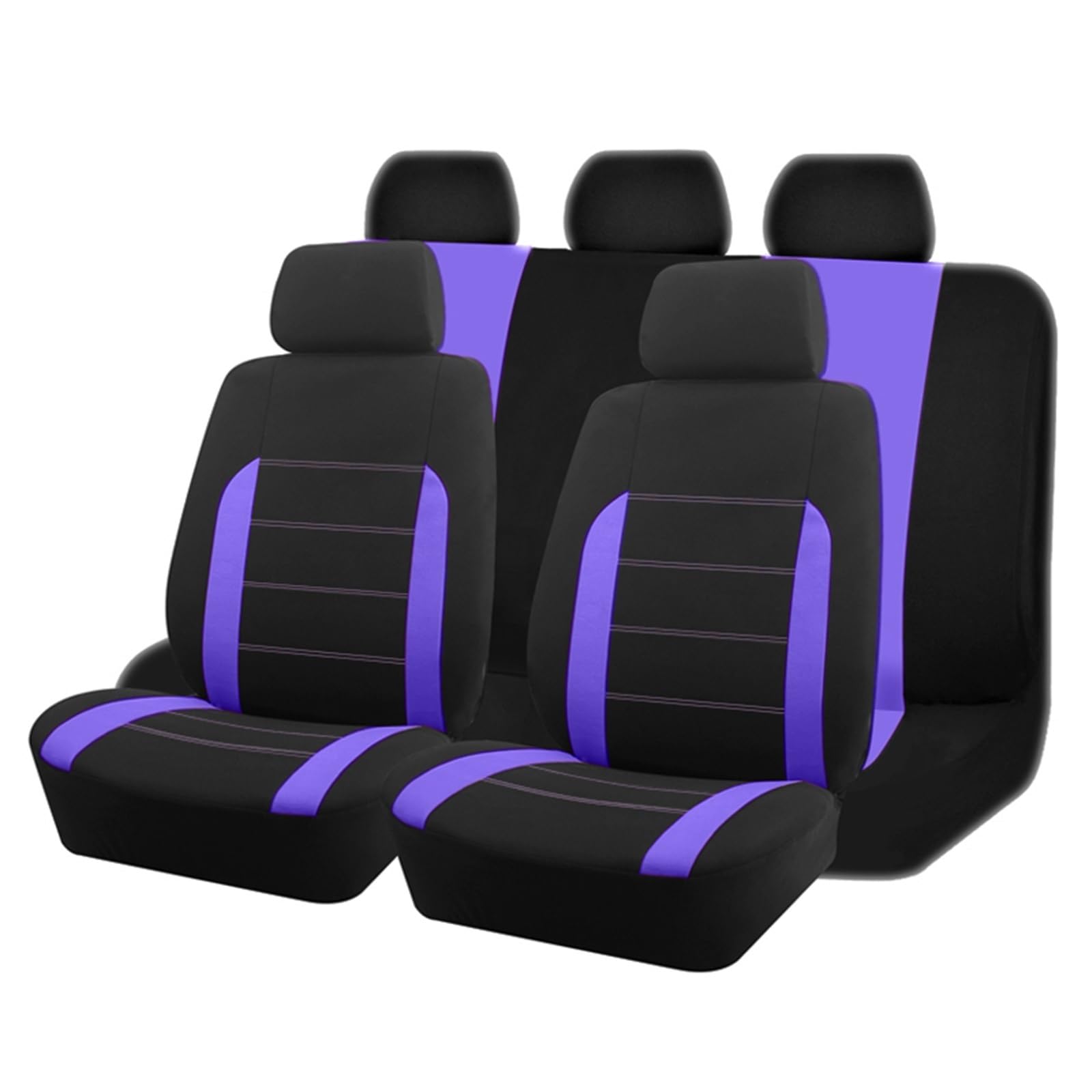 HILLAR Sitzbezüge Auto Universelle Autositzbezüge Aus Stoff Für Die Meisten Autos SUVs LKWs Lieferwagen Autozubehör Innensitzbezüge Für Autos Auto-Sitzbezüge(Purple 5 seat) von HILLAR