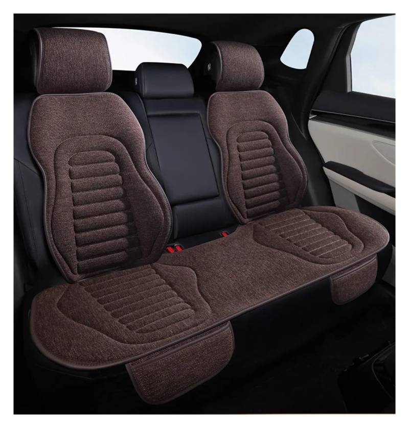 HILLAR Sitzbezüge Auto Universeller Autositzbezug Für Vier Jahreszeiten, Atmungsaktive Flachs-Sitzbezüge Für Den Schutz Von Autositzen Auto-Sitzbezüge(Brown Back seat Set) von HILLAR