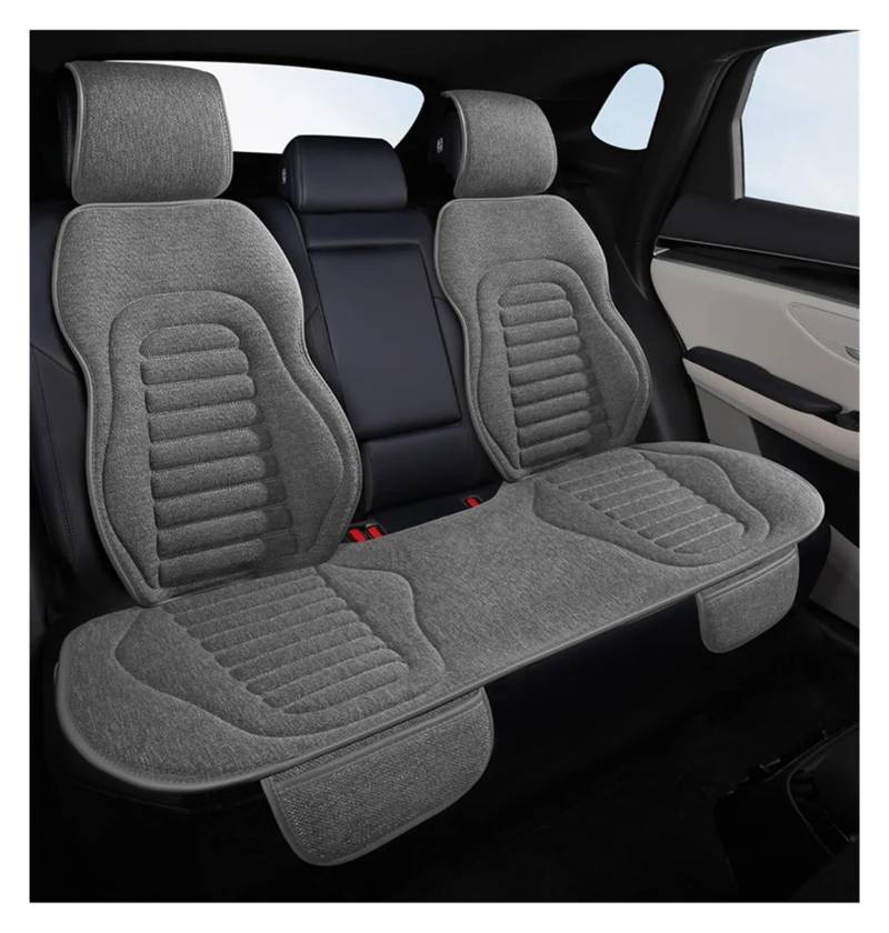 HILLAR Sitzbezüge Auto Universeller Autositzbezug Für Vier Jahreszeiten, Atmungsaktive Flachs-Sitzbezüge Für Den Schutz Von Autositzen Auto-Sitzbezüge(Grey Back seat Set) von HILLAR