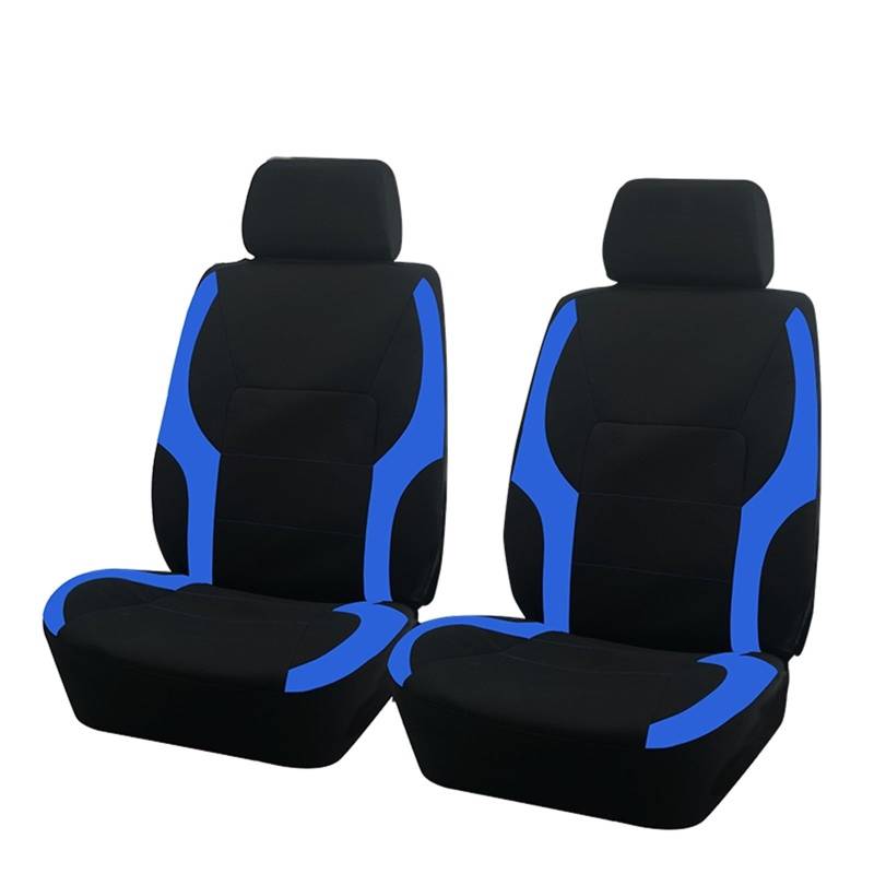 HILLAR Sitzbezüge Auto Universelles Polyester-Autositzbezug-Set Passend Für Die Meisten Autos Einfarbiger Stoff Zweifarbig Stilvolles Autozubehör Sitzschutz Auto-Sitzbezüge(B Blue 2 seat) von HILLAR