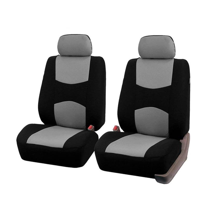 Sitzbezüge Auto 2/5 Stück Universal-Autositzbezüge Für Den Innenraum des Autos Geeignet Für Zwei Sitzreihen Doppelte Vordersitze Und 3 Unabhängige Sitze Hinten Auto-Sitzbezüge(2PC Front Gray) von HILLAR