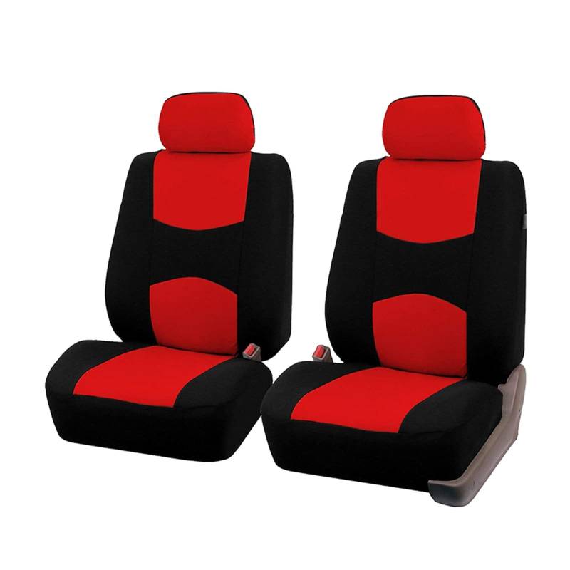 Sitzbezüge Auto 2/5 Stück Universal-Autositzbezüge Für Den Innenraum des Autos Geeignet Für Zwei Sitzreihen Doppelte Vordersitze Und 3 Unabhängige Sitze Hinten Auto-Sitzbezüge(2PC Front Red) von HILLAR