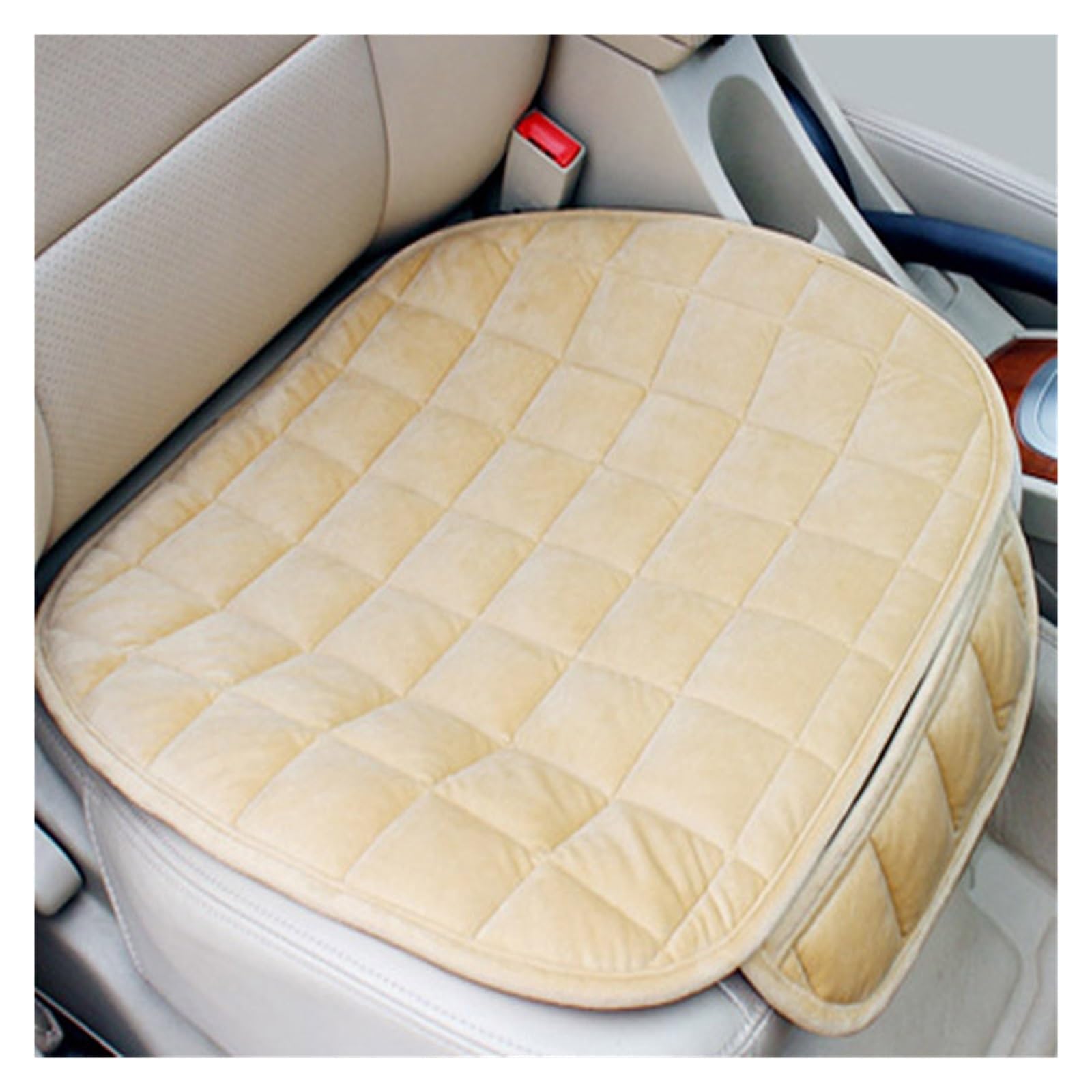 Sitzbezüge Auto Beflockung Tuch Auto Sitz Abdeckung Warme Plüsch Vorne Hinten Winter Auto Sitzkissen Auto Innenräume Für Limousine SUV MPV Auto-Sitzbezüge(1 beige pad) von HILLAR