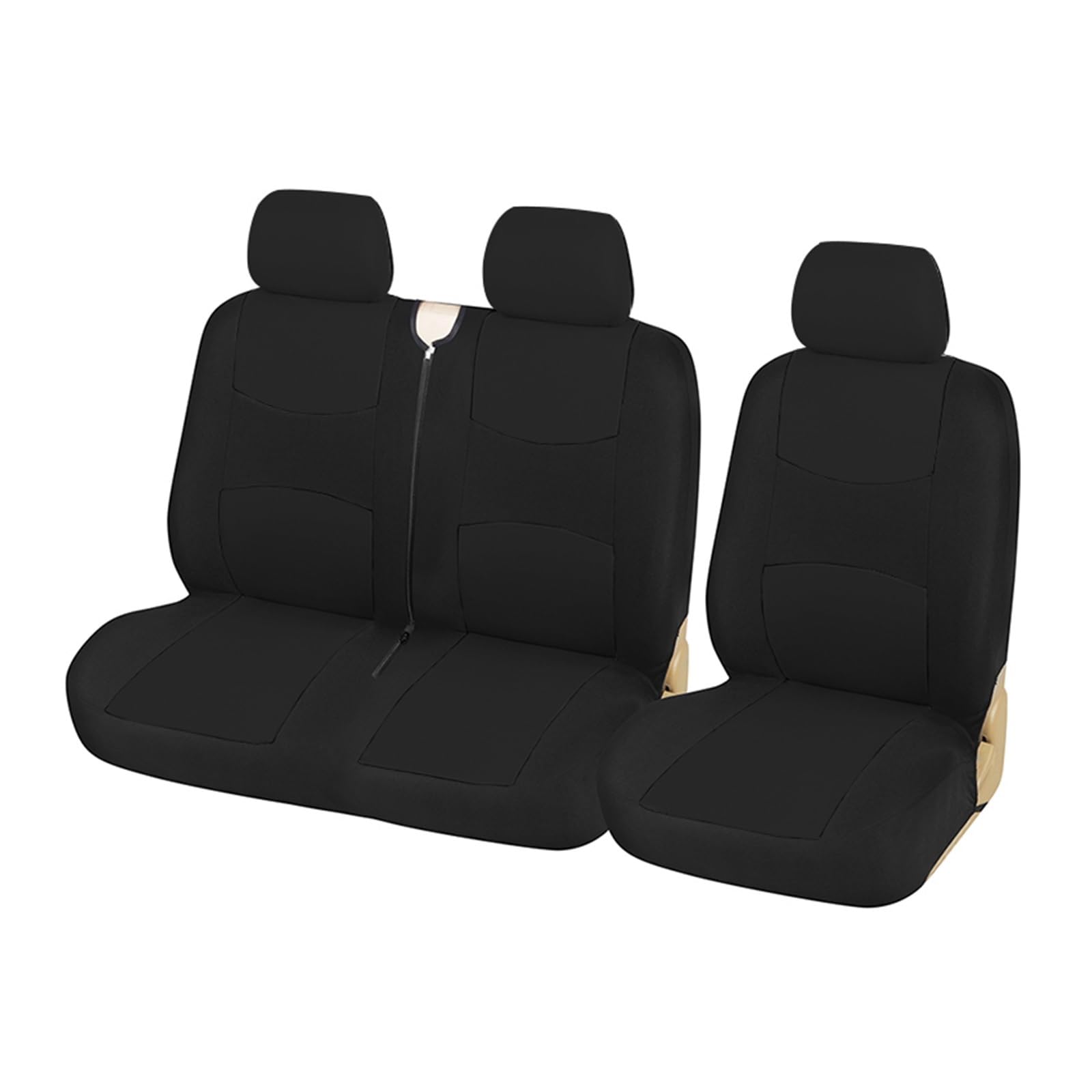 Sitzbezüge Auto Für Peugeot 1+2 Heavy Duty Sitzbezüge Schwarz LKW/Van Universal Autositzbezüge, Auto-Sitzbezüge(Schwarz) von HILLAR