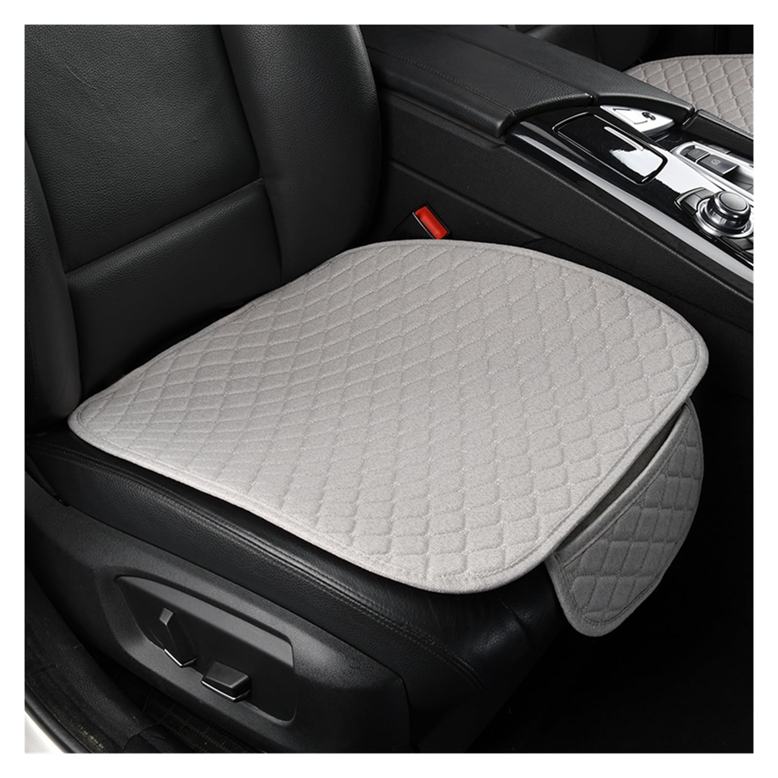 Sitzbezüge Auto Sommer Auto Sitz Abdeckung Protector Leinen Vorne Hinten Zurück Full Set Kissen Flachs Pad Matte Rückenlehne Auto Zubehör Innen Auto-Sitzbezüge(1 Gray pad) von HILLAR