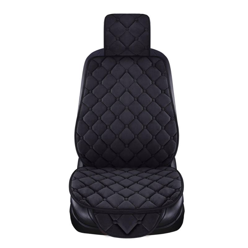 Sitzbezüge Auto Winter Warme Auto Sitz Abdeckung Plüsch Baumwolle Sitzkissen Anti-Slip Universal Vorne Hinten Sitz Pad Für Fahrzeug Auto-Sitzbezüge(1 seat Black) von HILLAR