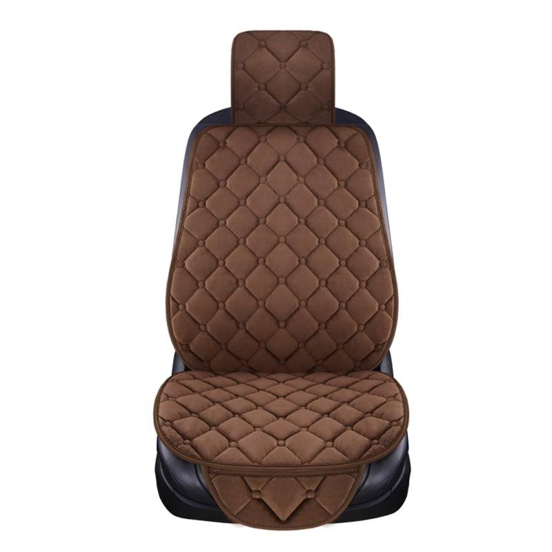 Sitzbezüge Auto Winter Warme Auto Sitz Abdeckung Plüsch Baumwolle Sitzkissen Anti-Slip Universal Vorne Hinten Sitz Pad Für Fahrzeug Auto-Sitzbezüge(1 seat Coffee) von HILLAR