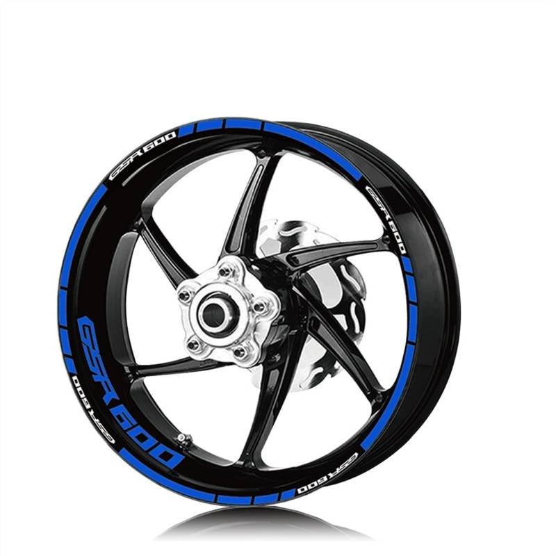 HIMNIL wasserdichte Rad-Aufkleber Für Motorradreifen Mit Reflektierenden Streifen Für Suzuki GSR600 GSR 600 Felgenaufkleber (Color : Blu) von HIMNIL