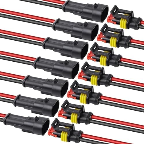 HIMOMO 20 Set Auto wasserdichte Schnellverbinder,Wasserdichte KFZ Kabel Steckverbinder, Steckverbinder 2 Polig, Elektrische Steckverbinder, Kabel Steckverbinder Stecker für Motorrad Roller Boote von HIMOMO