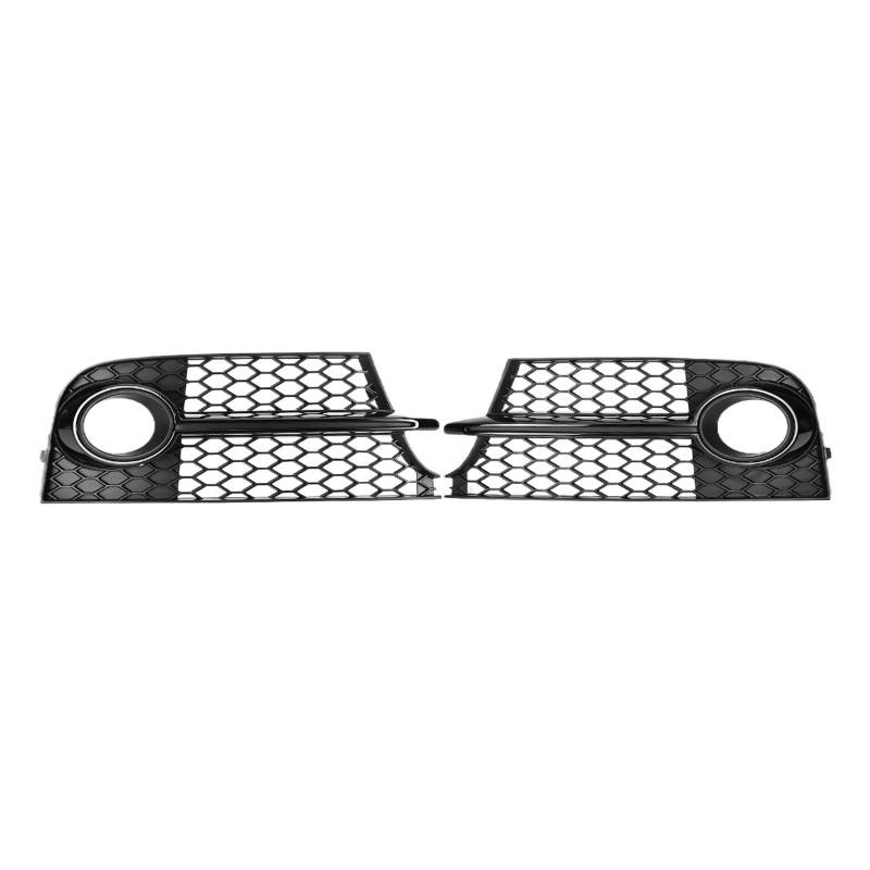 Schwarz 2 Stück Auto Nebelscheinwerfer Grill Kühlergrill Lampenabdeckung Honeycomb Hex kompatibel for Audi TT MK2 S-LINE TTS 2011–2014 von HINDFGD