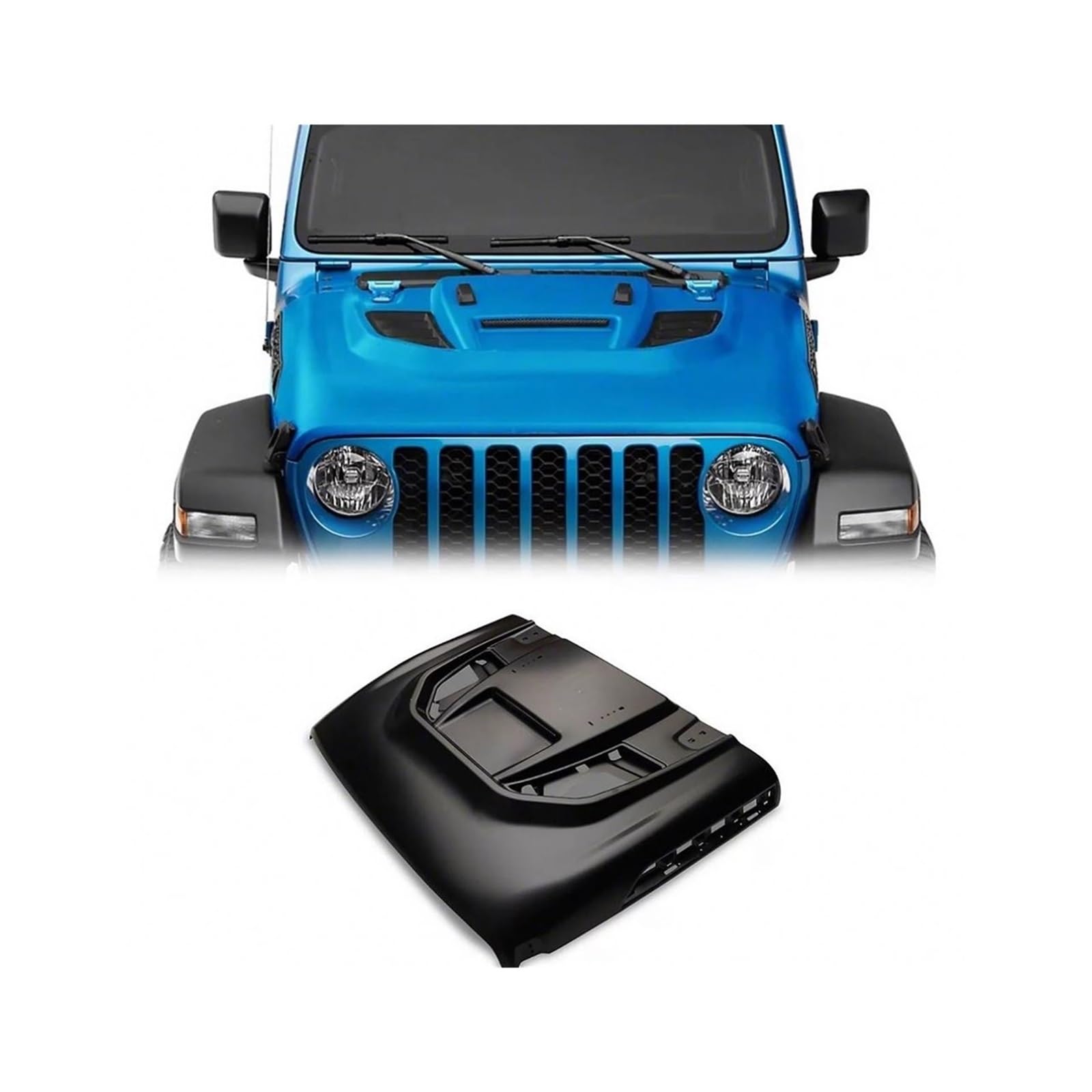 Spedking 2018 4x4 Motorhaube Motorhaube Auto Offroad Auto Zubehör Auto Motorhaube Kompatibel for Jeep Wrangler JL JT von HINDFGD