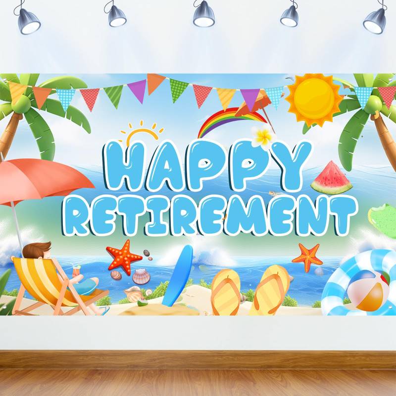 Dekoration für ruhestandsparty,Ruhestand Party Dekorationen Rosa,Suitable for Pool Parties Retirement Decor Banners Happy Retirement Decorations Supplies von HINGTAI