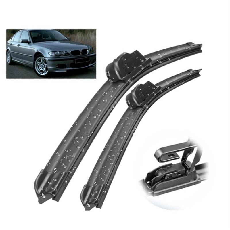 Auto Ersatzwischblätter Scheibenwischer für BMW 3er M3 E46 1998–2006, Gummi Wischer Blades Scheibenwischerblätter Wischerblätter Zubehör von HIOMAQ