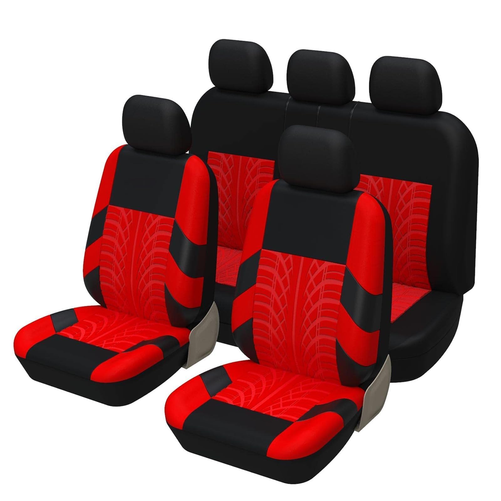 HIPATU 9 Stück Auto Polyestergewebe Sitzbezüge für Audi Q7 2006-2014, Allwetter Verschleißfest Atmungsaktiv Schonbezüge Autositz Innenraum Zubehö,D-Red von HIPATU
