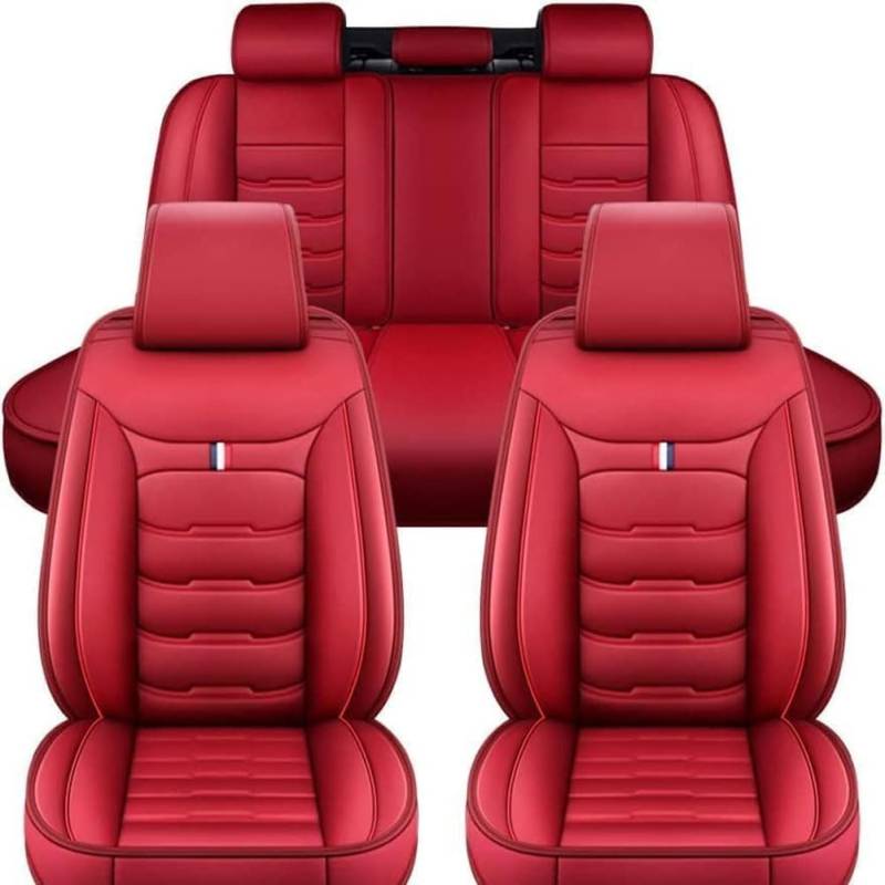 HIPATU Auto Sitzbezüge für Lexus RX300 2000-2023 2024 2025, 5 Sitzer PU Leder Sitzbezug, Schonbezüge Sitzschoner Vorne Und Hinten,Red von HIPATU