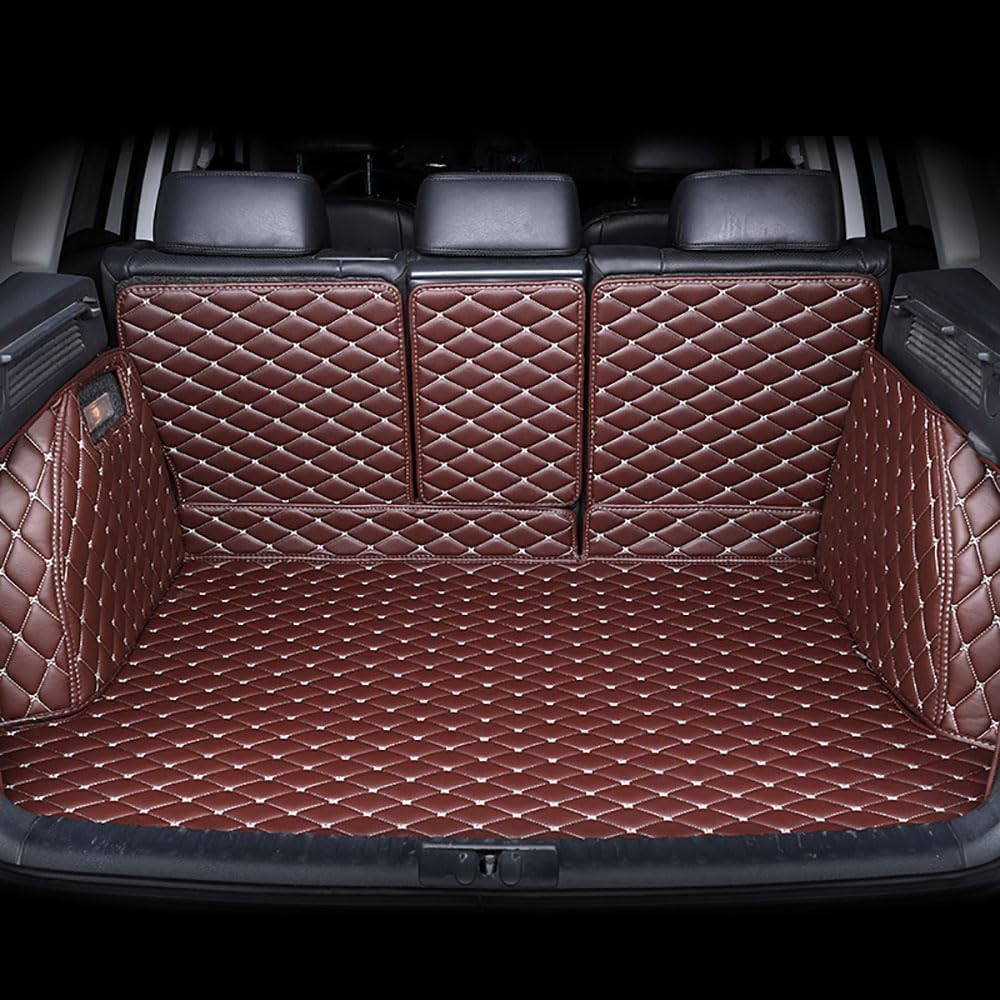 VollstäNdige Einkreisung Kofferraummatte Kofferraumwanne für Ford Escort 2015-2019, rutschfest Kratzfestem Leder Kofferraummatten,D-Coffee von HIPATU