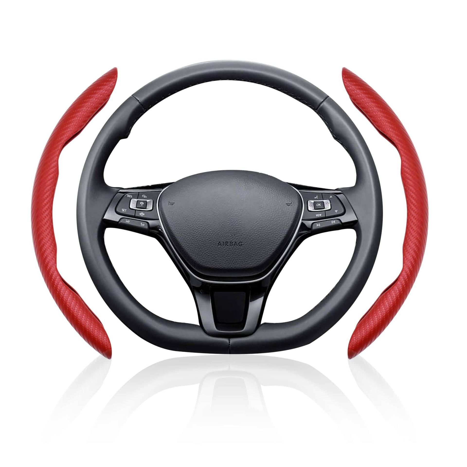 Auto Lenkradhülle Lenkrad Abdeckung, HISports Universal Carbon Auto Lenkradbezug Rutschfester Lenkradhülle Segmentierter Car Steering Wheel Cover Lenkradabdeckung Lenkradschoner Für Auto, SUV, LKW von HISports