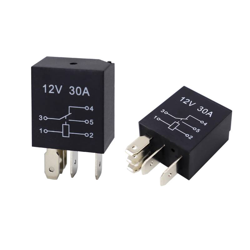 HISports 12V 30A 5 Pin Auto Relais ，KFZ Relais ，Trennrelais SPDT für vielseitige Anwendungen in Auto, Truck, Motorrad und Boot，2 Stück von HISports