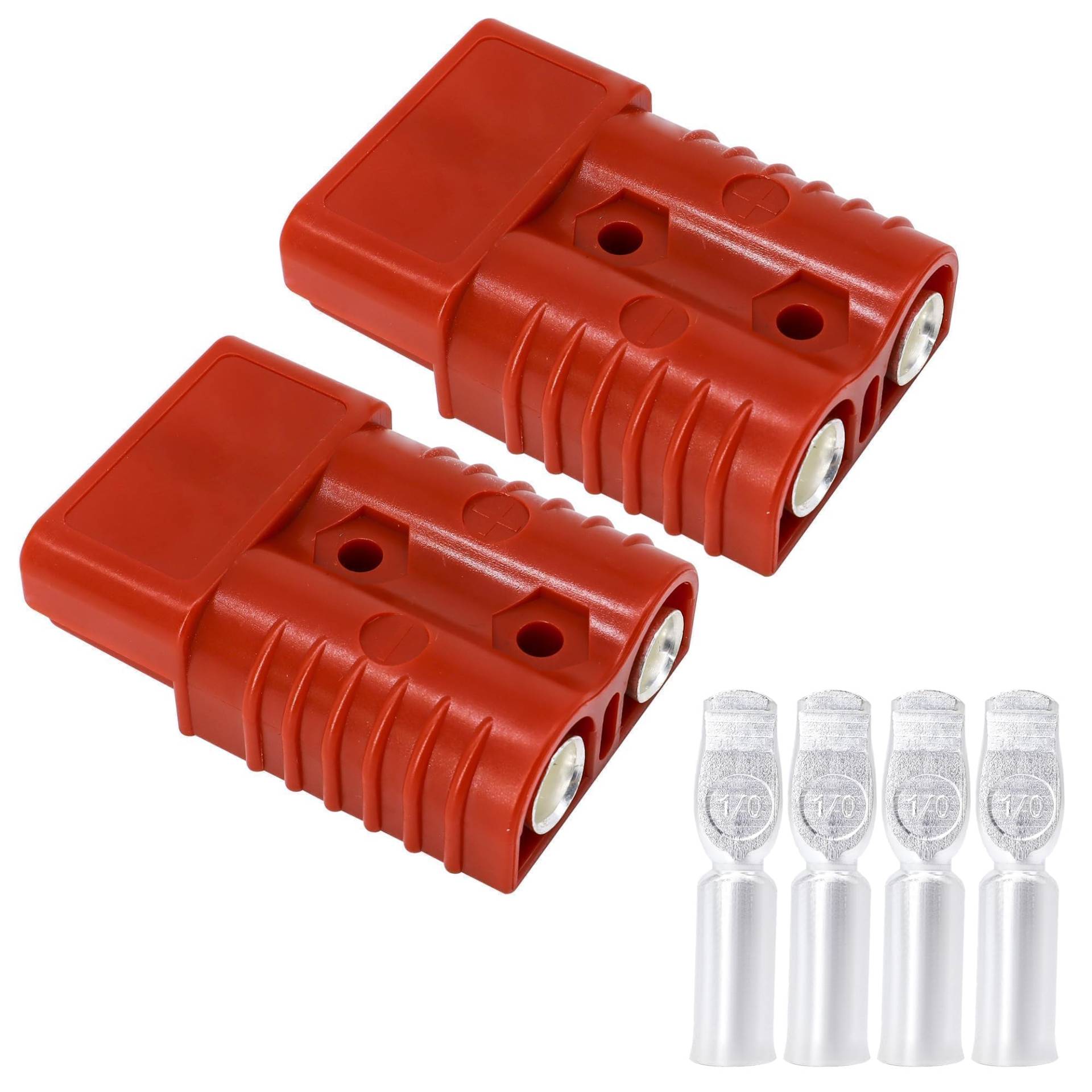 HISports 175A Anderson Stecker,Batterie Stecker,Batterie Anschluss Schnellanschluss Stecker Für Klimaanlagen, Wohnmobile, Wohnwagen, Boote,Gabelstapleranhänger,2 Stück Rot von HISports