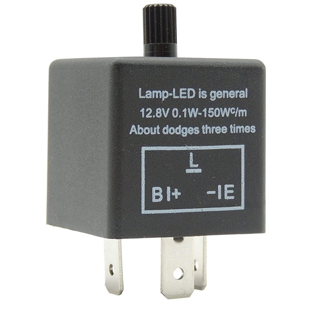 HISports 2 Stück Blinkrelais,CF13KT 3 Pin Blinkrelais Flasher Relay,12V 0.1W-150W Einstellbare Blinkerrelais für Fahrzeug Auto Motorräder für KFZ Auto Motorräder von HISports