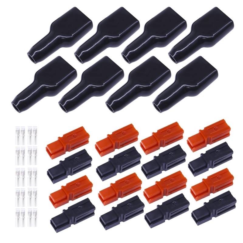 HISports 45 A Batterie Stecker,Anderson Stecker Batterieanschluss Schnellanschluss Stecker Terminal/Steckverbindung/Stecker/Batterie Verbindung 45 A (10 Paar Rot+Schwarz) von HISports