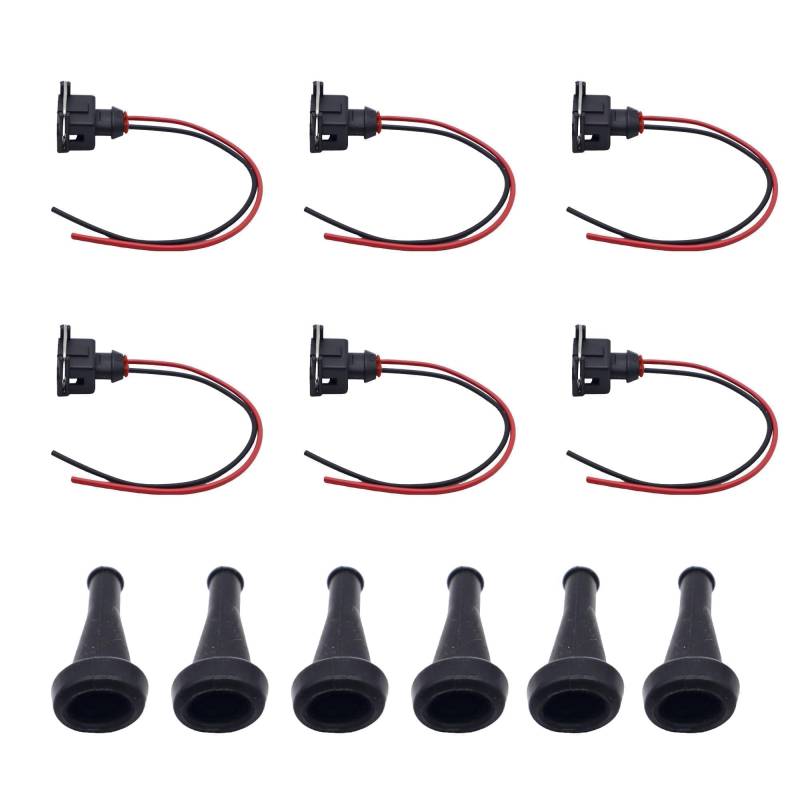 HISports 6-teiliger Kraftstoff Einspritzer-Kabelbaum-Stecker, Kraftstoff Einspritzer-EV1-Stecker, Kabelbaum-Pigtail-Kabelbaum-Clip, geeignet für Autos von HISports