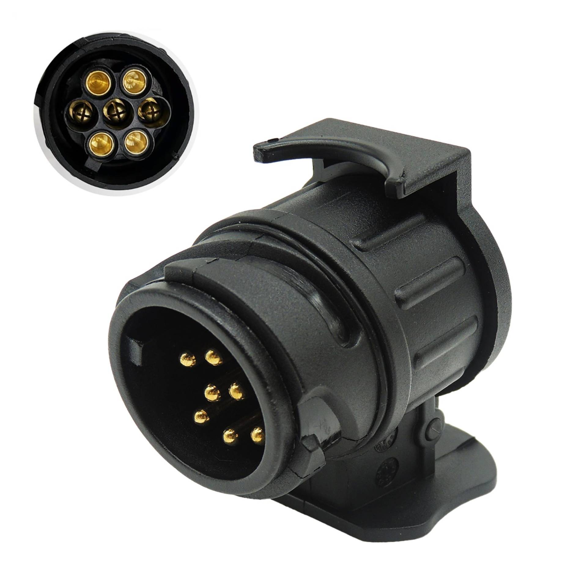 HISports Anhänger Adapter, Adapter 13 auf 7 Polig, 12 V Wasserdicht Adapter Anhänger für Auto und Anhänger Stecker Anhänger Caravan Elektro Adapter Anhängerkupplung für PKW, KFZ und LKW von HISports