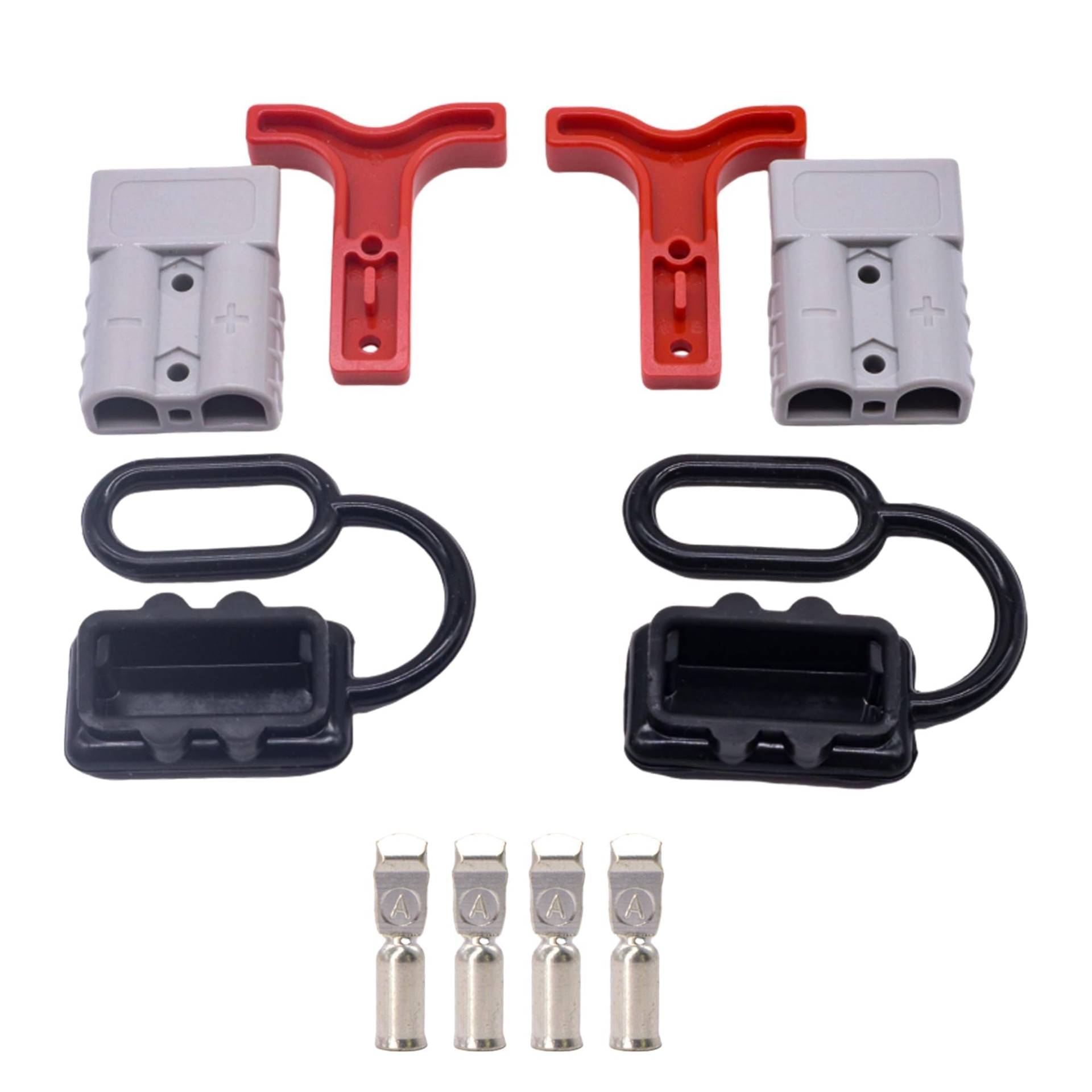 HISports Batterie Anschluss (2 Stück), 50A 12V Stecker, Batteriekabel, Schnellanschluss, Batterieanschlussstecker mit staubdichtem Stecker für Auto, Wohnmobil, Motorrad, Marine, Solaranlage von HISports