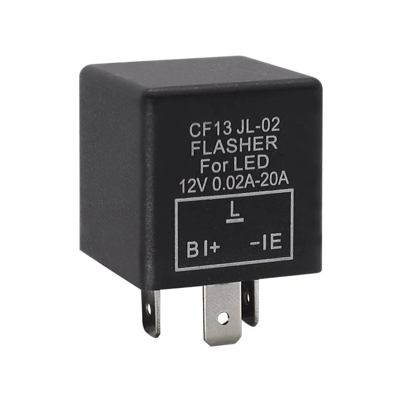 HISports CF13 Blinkrelais,3 Pin Blinkrelais Flasher Relay 3 Polig LED Blinkgeber Blinkrelais LED-Blinker 12V 0.1W-150W 0,02-20A für Motorräder Fahrzeug LED Elektronische Blinker Blinkrelais，Relais von HISports