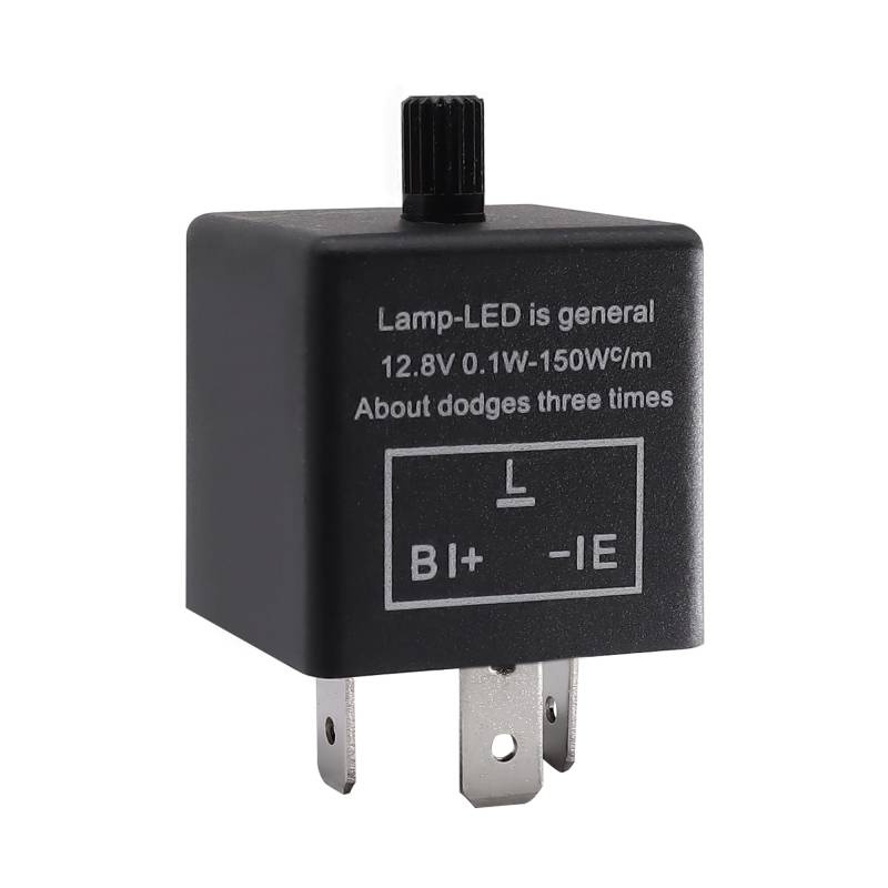 HISports Blinkrelais,CF13KT 3 Pin Blinkrelais Flasher Relay,12V 0.1W-150W Einstellbare Blinkerrelais für Fahrzeug Auto Motorräder für KFZ Auto Motorräder von HISports