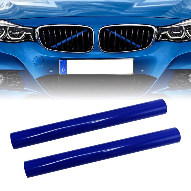 HISports Frontgrill Einsatz 2 Stück, Streifen Kühlergrill Einsätze Zierleiste Kompatibe mit 5er F10 F11 FO7 6er FO6 F12 F13 7er FO1 FO2 F03 FO4 (Blau) von HISports