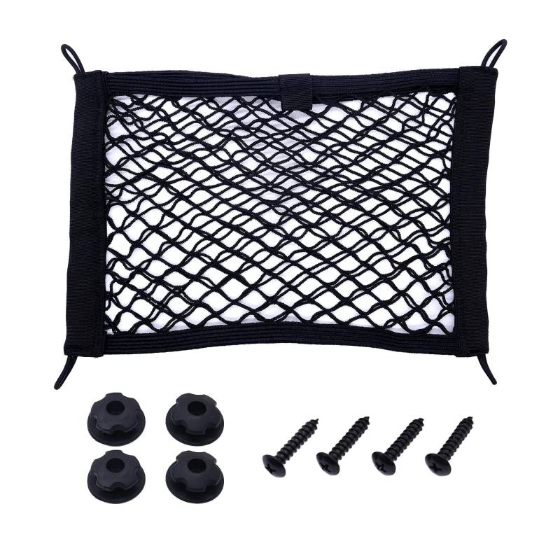 HISports Kofferraum Gepäcknetz Netztasche Auto,Universal Auto Organizer Mit 4 Klettverschlüssen 25 * 35cm Feinmaschig Organizer von HISports