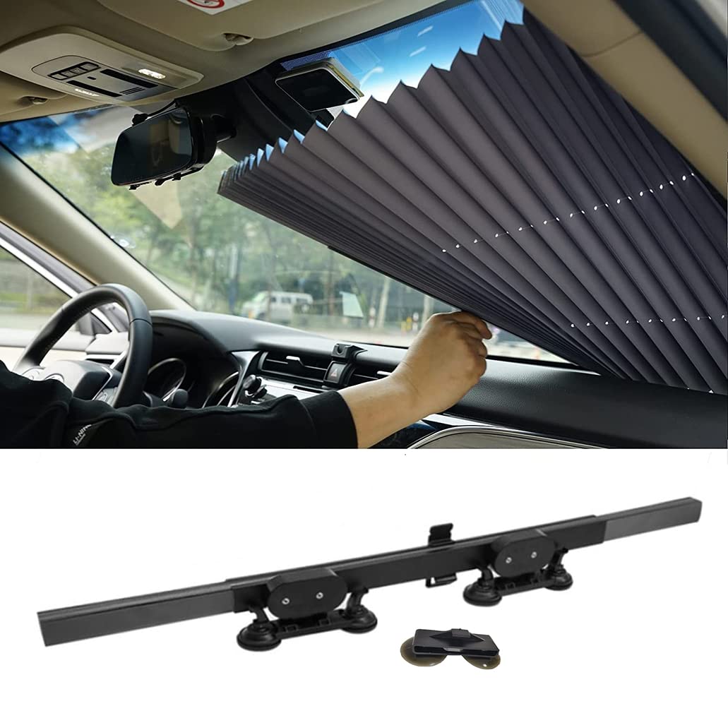 46cm / 65cm / 70cm / 80CM Upgarde Retractable SUV LKW-Auto-Frontwindschutzscheibe Sonnenschutz Heckscheibe Sonnenblende,46cm Rear Window von HIUHIU