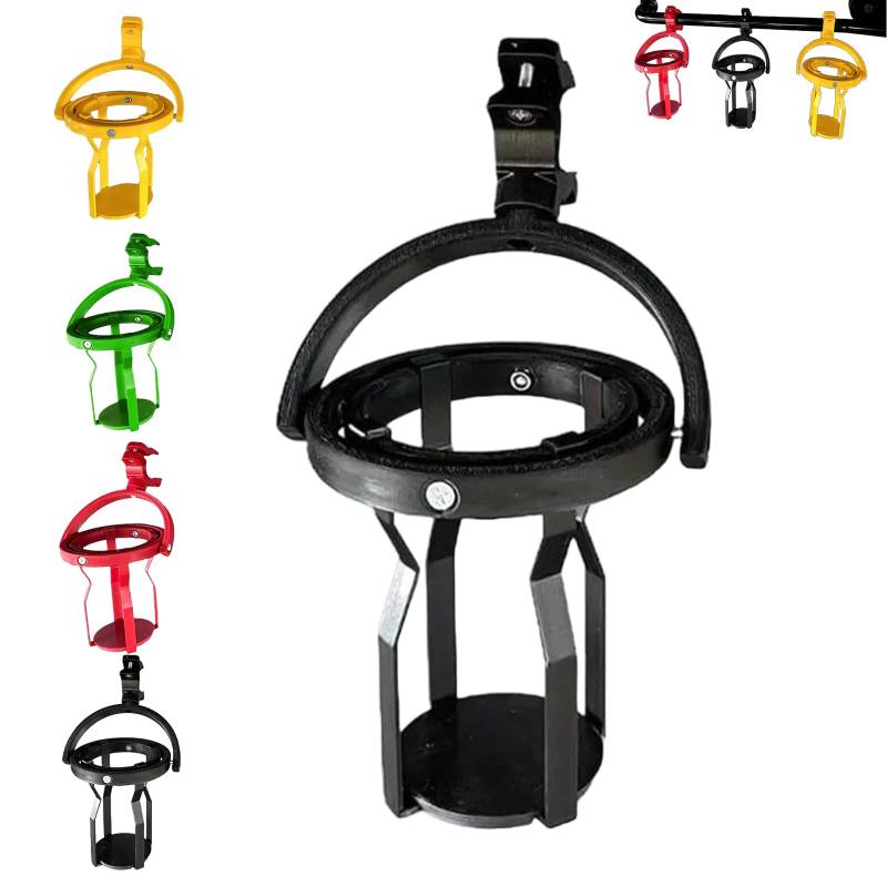 Gyroskopischer Getränkehalter, selbstnivellierende Getränkehalterklemme, 3D-gedruckte selbstnivellierende Getränkehalterklemme ohne Auslaufen, für Motorrad, Fahrrad, Roller, LKW (Black) von HItianya