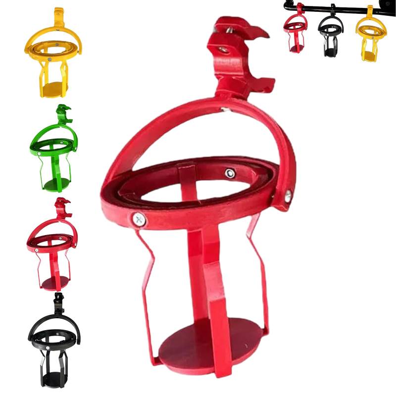 Gyroskopischer Getränkehalter, selbstnivellierende Getränkehalterklemme, 3D-gedruckte selbstnivellierende Getränkehalterklemme ohne Auslaufen, für Motorrad, Fahrrad, Roller, LKW (Red) von HItianya