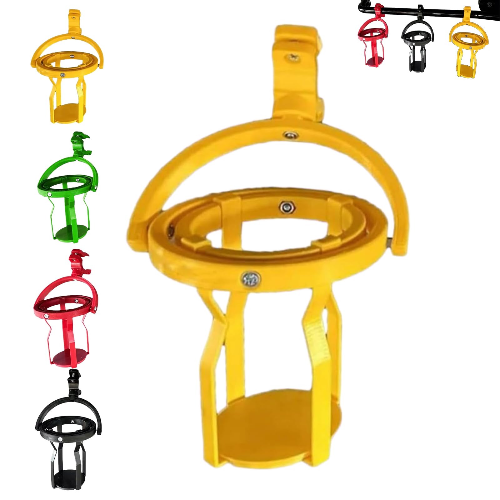 Gyroskopischer Getränkehalter, selbstnivellierende Getränkehalterklemme, 3D-gedruckte selbstnivellierende Getränkehalterklemme ohne Auslaufen, für Motorrad, Fahrrad, Roller, LKW (Yellow) von HItianya